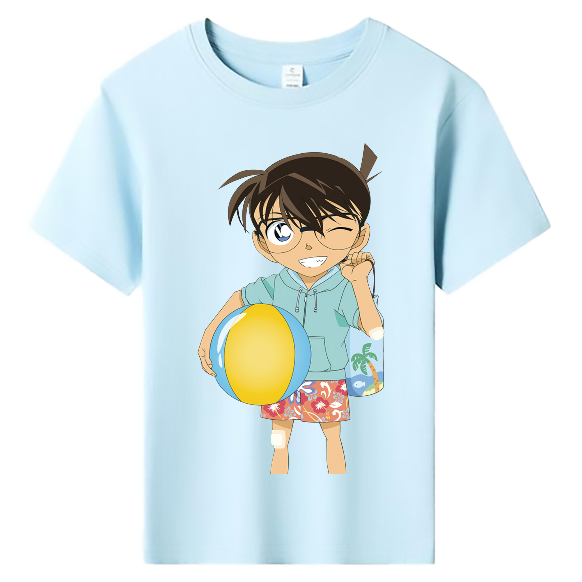 （画像用） 名探偵コナン 江戸川 コナン Detective Conan Conan Edogawa 綿100％キッズTシャツ（フロントプリント）